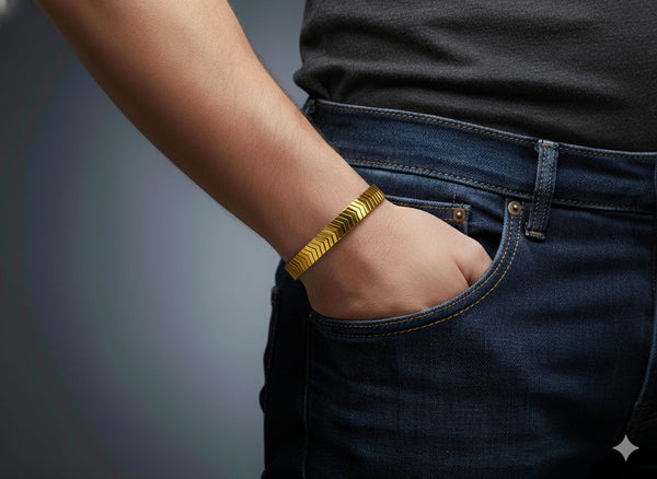 Men’s Stone Bracelet Golden & Silver colour